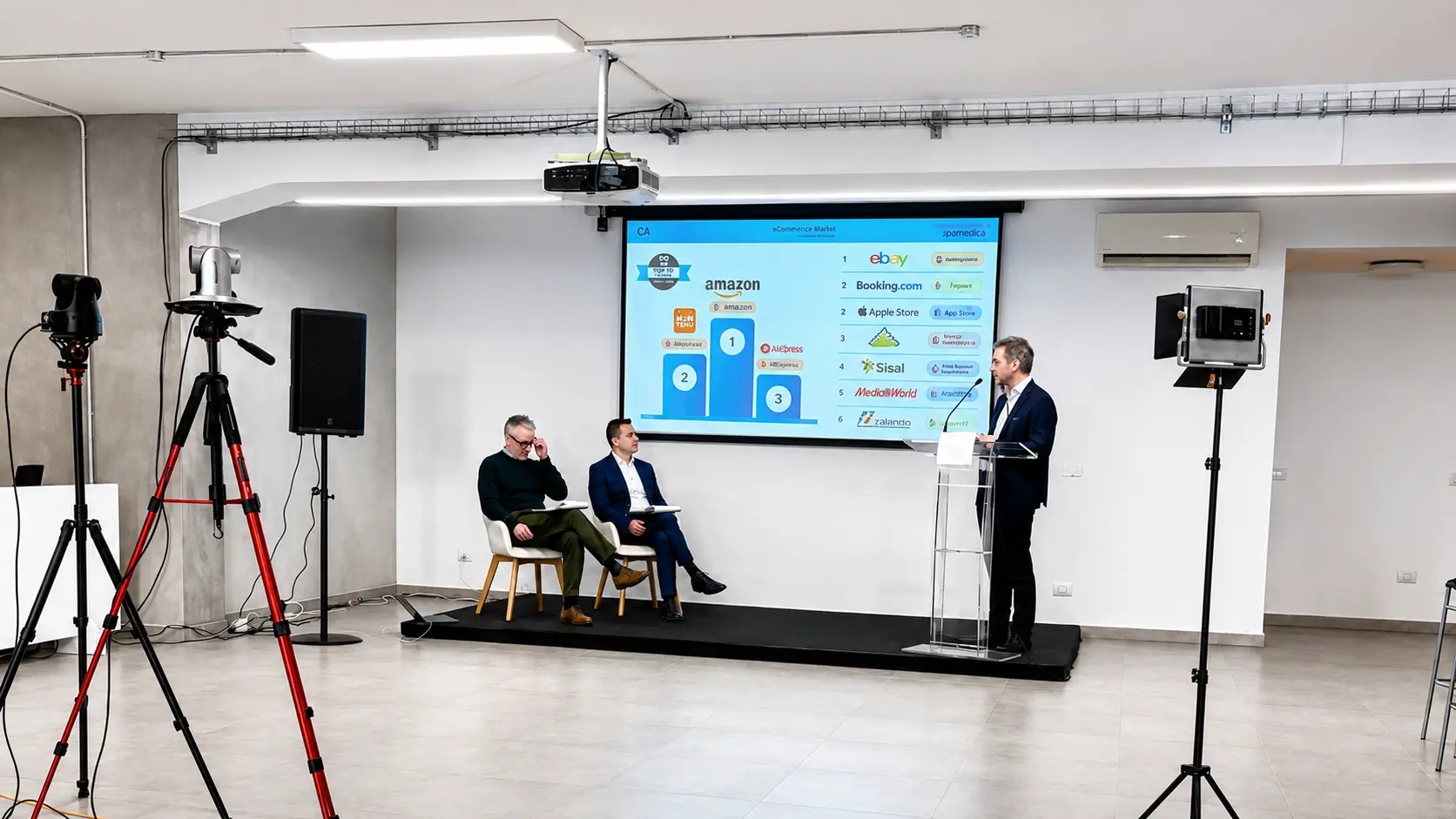 Conferenza aziendale con relatore e maxischermo – Spazio Chiave Milano